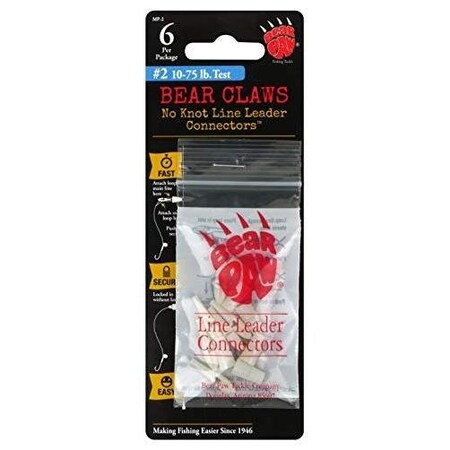 Bear Paw No Knot Leader Connectors 1075Lb Line 6PK MP2